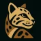 A stylized ocelot in natural golden tones looking to the right on a black background logo for Leita Advisory
